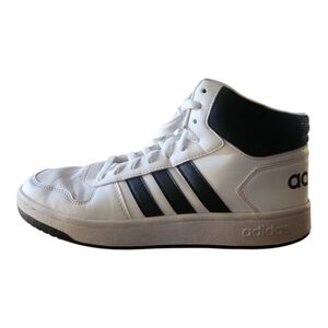 Adidas Hoops 2.0 Mid Mens Size 8 White Black Basketball Shoes Sneakers